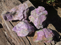 Natural Rough Stichtite & Serpentine Specimens x 4 From Barberton, South Africa