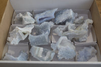 Natural Etched Blue Chalcedony Specimens  x 12 From Nsanje, Malawi