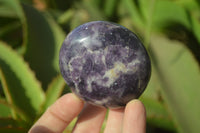 Polished Purple Lepidolite Gallets  x 12 From Zimbabwe