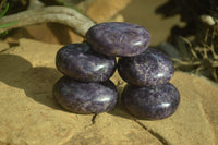 Polished Purple Lepidolite Gallets  x 12 From Zimbabwe