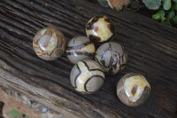 Polished Septaria Spheres x 6 From Mahajanga, Madagascar