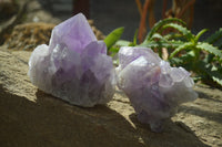 Natural Jacaranda Amethyst Clusters x 2 From Mumbwe, Zambia