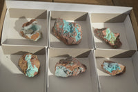 Natural Drusy Chrysocolla Dolomite Specimens x 6 From Likasi, Congo