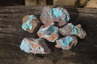 Natural Drusy Chrysocolla Dolomite Specimens x 6 From Likasi, Congo