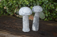 Polished Extra Large Howlite Mushrooms  x 2 From Zimbabwe