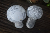 Polished Extra Large Howlite Mushrooms  x 2 From Zimbabwe