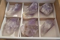 Natural Amethyst Crystal Specimens x 6 From Zambia