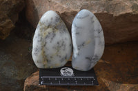 Polished Dendritic Opal Standing Free Forms x 6 From Moralambo, Madagascar