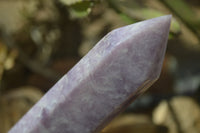 Polished Purple Lepidolite With Peach Moonstone Points  x 3 From Zimbabwe