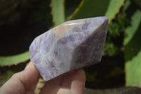 Polished Purple Lepidolite With Peach Moonstone Points  x 3 From Zimbabwe