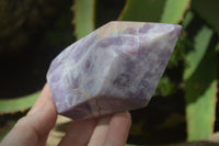 Polished Purple Lepidolite With Peach Moonstone Points  x 3 From Zimbabwe