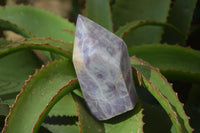 Polished Purple Lepidolite With Peach Moonstone Points  x 3 From Zimbabwe