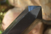 Polished Black Basalt Points  x 3 From Madagascar