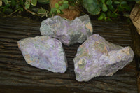 Natural Rough Stichtite & Serpentine Specimens x 3 From Barberton, South Africa