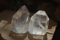 Polished Clear Quartz Points x 2 From Madagascar