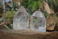 Polished Clear Quartz Points x 2 From Madagascar