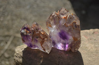 Polished Window Amethyst Crystals x 4 From Ankazobe, Madagascar