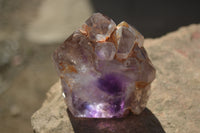 Polished Window Amethyst Crystals x 4 From Ankazobe, Madagascar