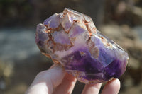 Polished Window Amethyst Crystals x 4 From Ankazobe, Madagascar