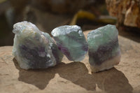 Natural Rough Watermelon Fluorite Cobbed Specimens  x 35 From Namibia