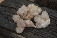 Natural Cascading Smokey Quartz Clusters x 3 From Luena, Congo