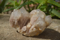 Natural Cascading Smokey Quartz Clusters x 3 From Luena, Congo