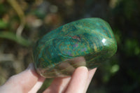 Polished Green Verdite Galet / Palm Stones x 6 From Zimbabwe