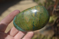 Polished Green Verdite Galet / Palm Stones x 6 From Zimbabwe