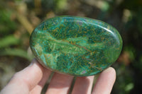 Polished Green Verdite Galet / Palm Stones x 6 From Zimbabwe