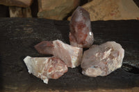 Natural Red Hematoid Quartz Specimens x 4 From Karoi, Zimbabwe