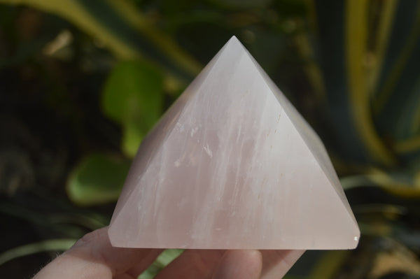 Polished Rose Quartz Pyramids x 3 From Madagascar