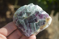 Polished One Side Polished Watermelon Fluorite Pieces  x 6 From Uis, Namibia