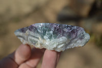 Polished One Side Polished Watermelon Fluorite Pieces  x 6 From Uis, Namibia