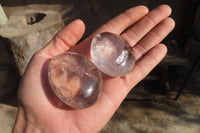 Polished Clear Quartz Galet / Palm Stones  x 17 From Madagascar