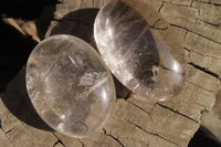 Polished Clear Quartz Galet / Palm Stones  x 17 From Madagascar