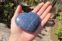 Polished Blue Lazulite Hearts  x 6 From Madagascar