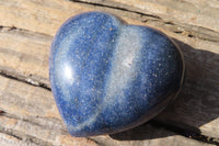 Polished Blue Lazulite Hearts  x 6 From Madagascar