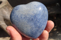 Polished Blue Lazulite Hearts  x 6 From Madagascar