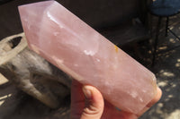 Polished Large Rose Quartz Point x 1 From Madagascar