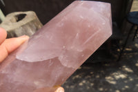 Polished Large Rose Quartz Point x 1 From Madagascar