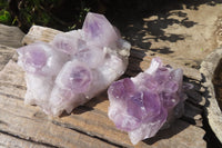 Natural Jacaranda Amethyst Clusters x 2 From Mumbwe, Zambia