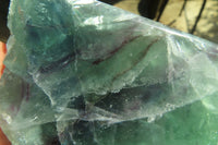 Polished One Side Polished Watermelon Fluorite Pieces  x 3 From Uis, Namibia