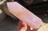 Polished Rose Quartz Points x 3 From Madagascar