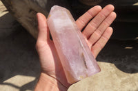 Polished Rose Quartz Points x 3 From Madagascar