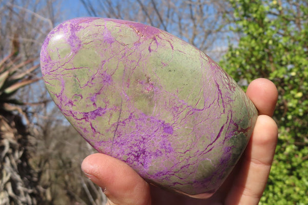 Polished Purple Stichtite Standing Free Forms x 2 From Barberton, South Africa