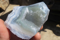 Natural Etched Blue Chalcedony Specimens x 12 From Nsanje, Malawi