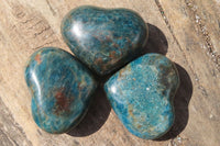 Polished Blue Apatite Hearts  x 6 From Madagascar