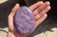 Polished Purple Lepidolite Standing Free Forms  x 3 From Zimbabwe