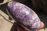 Polished Purple Lepidolite Standing Free Forms  x 3 From Zimbabwe