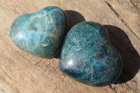 Polished Blue Apatite Hearts  x 6 From Madagascar